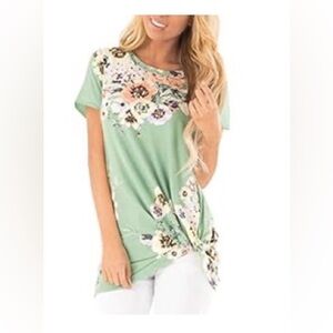 Floral Green Women's Top